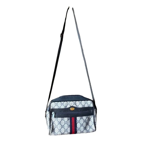 Gucci Handbags - Gucci Ophidia vintage Monogram blue and beige leather bag. Luxury vintage Gucci